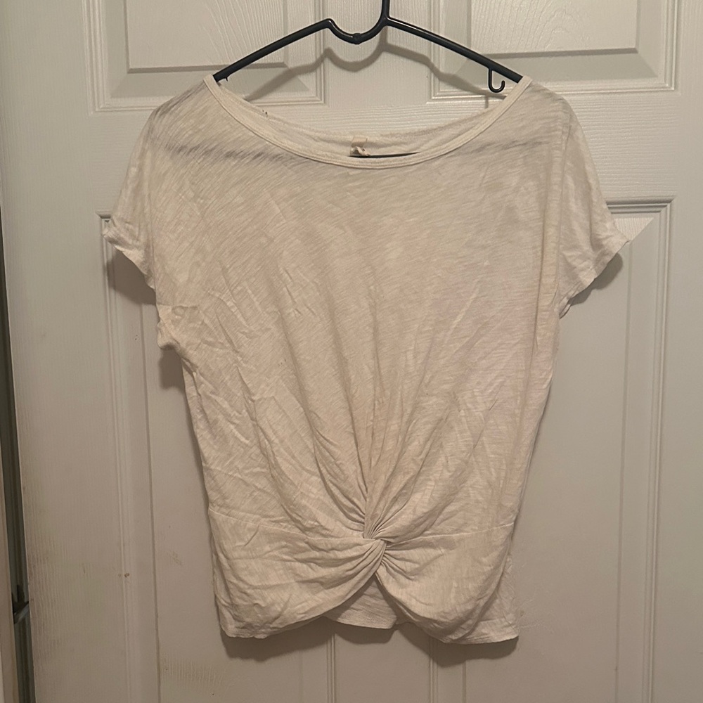Elan White Twist-Front Top